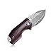 KUBEY Mini Folding Knife, Compact EDC and Gentleman's Pocket Knife with Wooden Handle for Camping Hunting and DIY (DM096)
