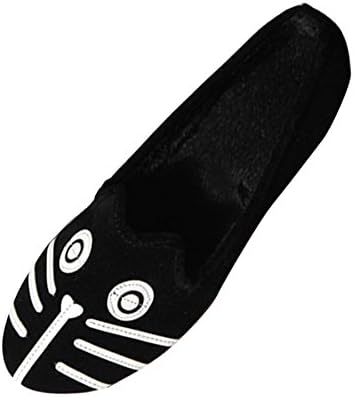 Women Ballet Flat Shoes Girl Cat Dog Face Low Heel Comfort Sandal Slip On Loafer