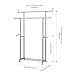 Rackaphile Double Rail Adjustable Rolling Clothing Garment Rack with Side Rods, Swing Arm Holders and Wheels