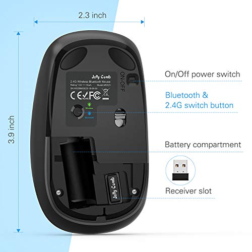 Bluetooth Mouse, Jelly Comb MS023 Wireless Dual Mode (Bluetooth 4.0