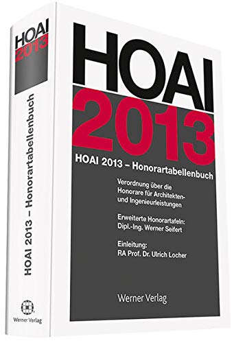 Hoai Honorartabellenbuch 2013 Amazon De Seifert Werner Bucher