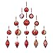 youseexmas Glass Christmas Ornaments Red Pack of 16
