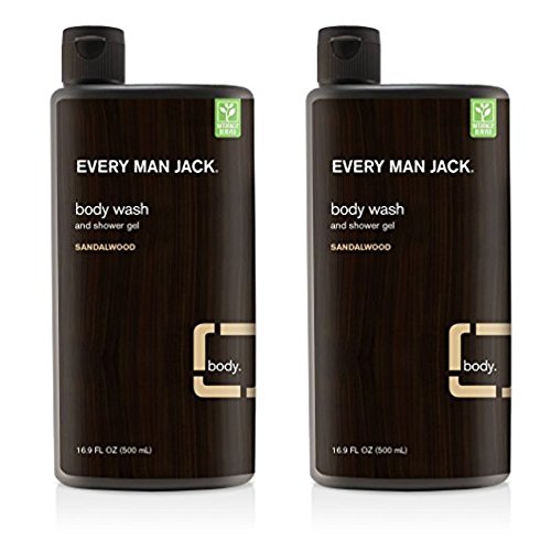 Every Man Jack Body Wash, Sandalwood, 16.9 Fluid Ounce (Pack Of 2)