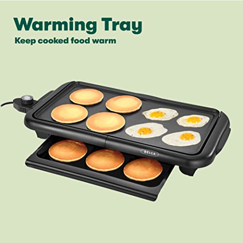 BELLA Electric Griddle w Warming Tray, Make 8 Pancakes or Eggs At Once