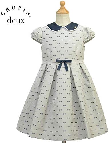Amazon Chopin Deux ショパン ドゥ 子供 ドレス フォーマル 1876 10 リボン柄タックワンピース 半袖 ホワイト 130cm ワンピース チュニック 通販