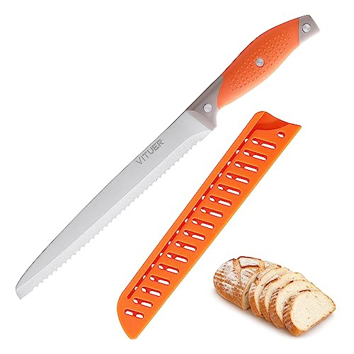 th Cover, 20,3 cm Serrated Bread Knife for homemade bread, Bread Cutter, ideal zum Schneiden von Homemade, Bagels, Kuchen (20,3 cm Klinge mit 12,7 cm