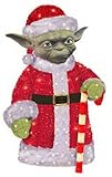 Kurt Adler Santa Yoda 3D Tinsel Lawn Decor, 28-Inch