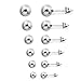 Jstyle Jewelry Stainless Steel Mens Womens Ball Stud Earrings 6 Pairs 2-7mm