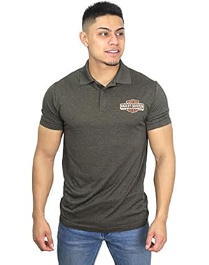 Mens Sinister Race Trademark B&S Olive Short Sleeve Polo