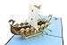 PopLife® Norse Viking Ship 3D Pop Up Card for All Occasions - Happy Anniversary, Father's Day Card, Pop Up Birthday for Men, Retirement - for Dad, for Husband, for Son, for Grandpa