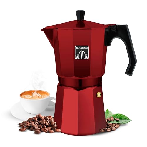 Cafetera Italiana Mokclassic 600 Red. Cafetera de Aluminio, Para toda Cocina, 6 Tazas de Café, Junta de Silicona, Mango Ergonómico y Termorresistente, Filtro y Válcula de Acero Inoxidable