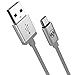 Micro USB Cable by Wanshine, Nylon Braided USB 2.0 A-Male to Micro B Cable, 3.3 Feet (1 Meter) - Silver