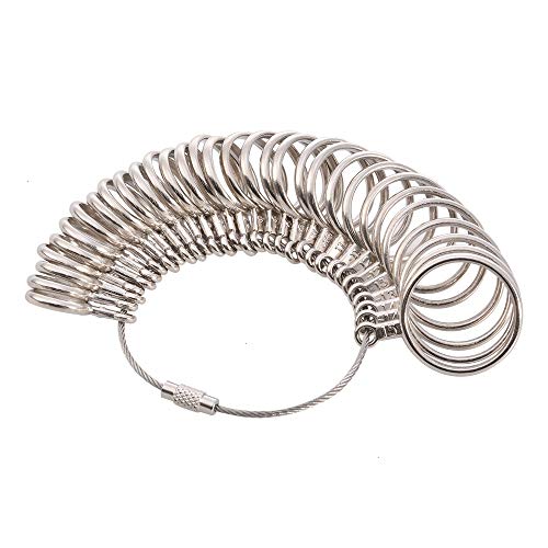 Ring Sizer, Metal Ring Mandrel and Finger Size Measuring Rod Jewelry Making Measurement Tool Round Model Set