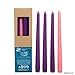 Hosley's Set of 4 Pink and Purple 10 Inch High Advent Unscented Taper Candles