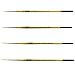 ZEM Brush Golden Synthetic Long Script Liners Artist Paint Brushes Sizes 20/0, 10/0, 5/0, 0