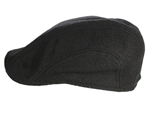 Touring Cap Irish Made Tweed Structured Duckbill Fit Black Made in Ireland John Hanly &amp; Co. Large