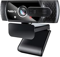 Nulaxy C900 Webcam mit Mikrofon, FHD 1080P Webcam mit Abdeckung, Webcam USB Plug & Play, Laptop PC Kamera für...