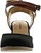 Soda Womens Request Closed Toe Espadrille Wedge Sandal in Black Dark Tan Linen