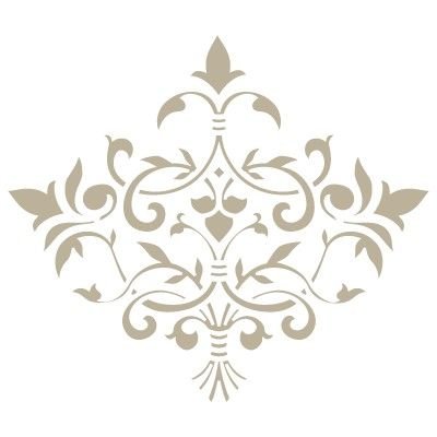 Stencil Mini Deco Damask 022. Stencil size: 12x12 cm (4,7x4,7 in). Design size: 8,6x7,5 cm (3,4x3 in)