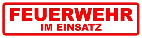 Kiwistar Magnetschild - Feuerwehr im Einsatz - für KFZ 30x8cm reflektierend