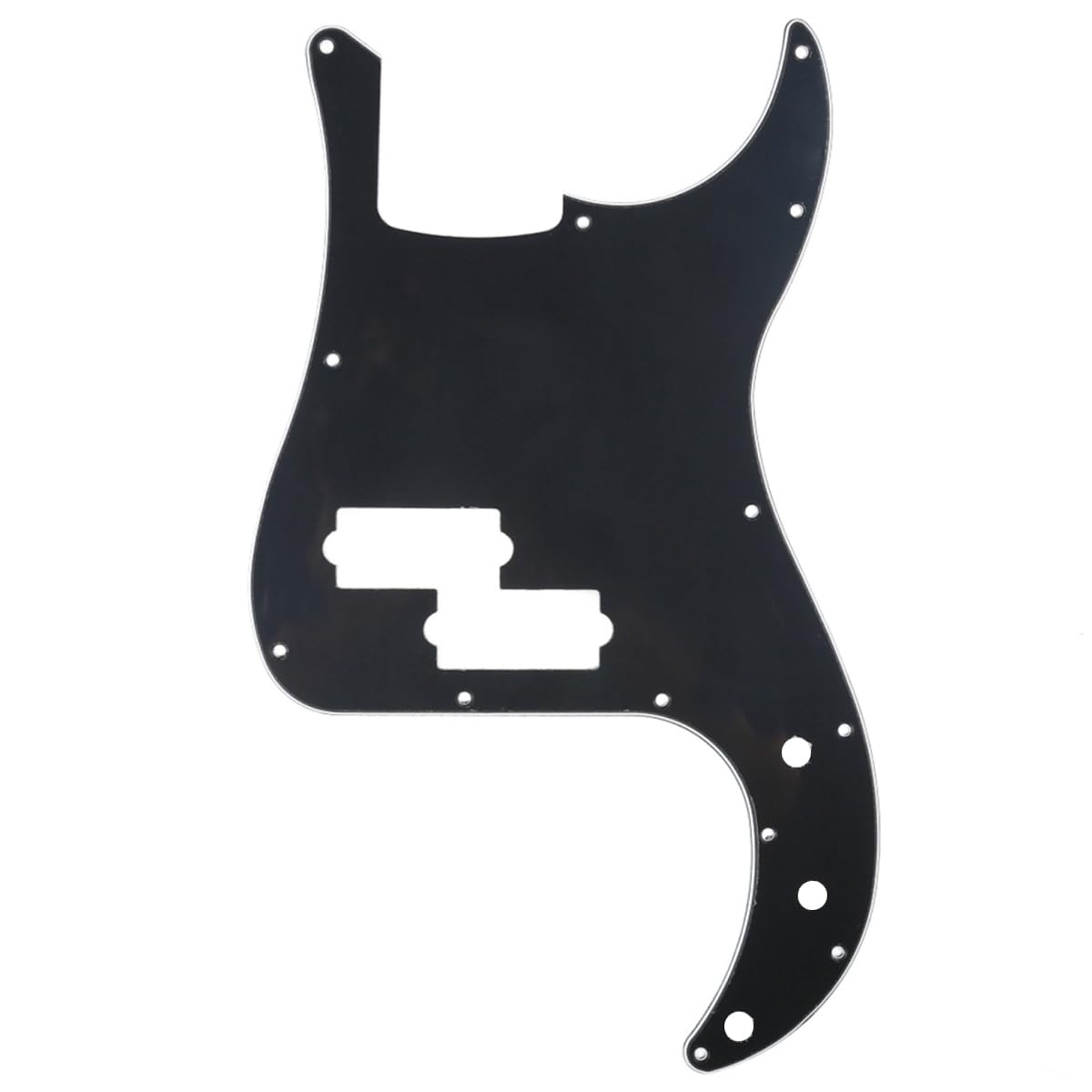 Musiclily 13 Hole P Bass Pickguard for Fender American/Mexican Standard Precision Bass,3Ply Black — image 1