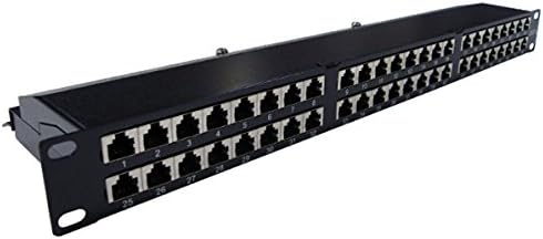CAT6 Patch Panel, Shielded 48-Port, High Density, 1U Rackmount