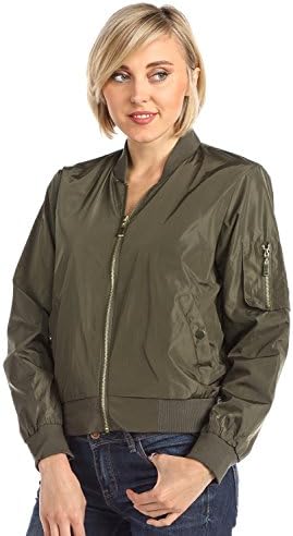 LIGHT WEIGHT BOMBER JACKET (Large, Olive)