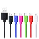 OKRAY 6 Pack 6.6ft High Speed Durable PVC Micro USB 2.0 A Male to Micro B Sync and Charging Cables Charger for Android, Samsung Galaxy, HTC, LG, NOKIA Lumia, Blackberry, Google Nexus, Sony (6 Pack)