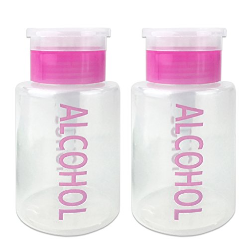 Beauticom 6 Oz Pink Push Down Alcohol Labeled Bottle Dispenser (Quantity: 2 Pieces)