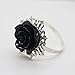 AngHui ShiPin 10pcs Black Rose Decorative Silver Napkin Ring Serviette Holder for Wedding Party Dinner Table Decor Many Color Available for Christmas Table