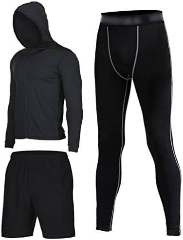 YAANCUN Fitness Gym Clothing Set Fitness Sports Running Yoga Athletic Suit Lightweight Sport Clothing for Men Compatible for Running Gym Basketball and Daily Casual