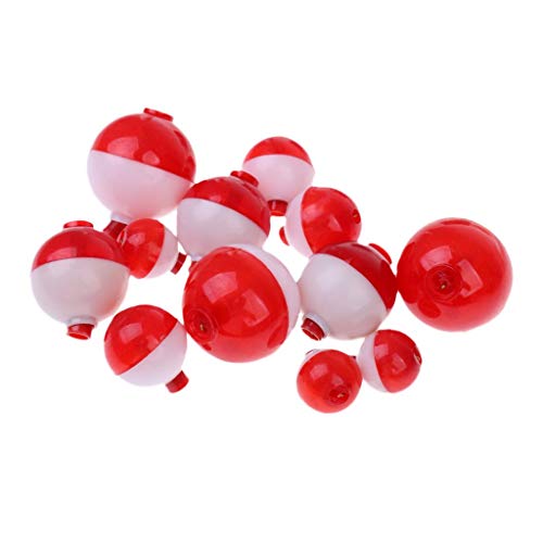 Inzopo Lot 12 Stück Angelposen Snap on Float Bobbers harter ABS-Kunststoff Druckknopf Angeln Runde Boje Posen Bobber – Bild 4
