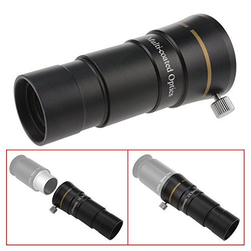 Astromania Telescope Barlow Lens 3X with 4-Elements Multi Coated Lens - 1.25 Inch Fully Metal Telescope Accessory for Astronomy & Astrophotography