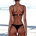 KOFUN FANGUO Womens Bikini Set Swimwear Brazilian Padded Top Swimsuit Solid Color Triangle Bottom Black Small