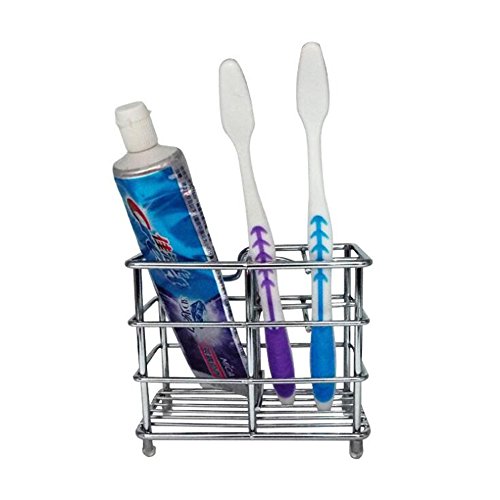 Wekity Toothbrush Holder Stainless Steel Bathroom Organizer Accessories Set -Toothbrush, Toothpaste and Razor Holder Stand with 4 Toothbrush Slots and 1 Toothpaste Slot (1) - Thumbnail 7