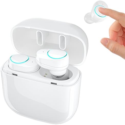 True Wireless Earbuds, Touch Control Bluetooth Headphones Stereo Earbuds V4.2 Noise Cancelling Sweatproof Sports Earphones with Mic and 1000mAh Charging Case for iPhone Samsung Smartphones