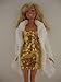 Stunning Short White Fur Coat and Gold Sequined Mini Dress Made to Fit Barbie Doll