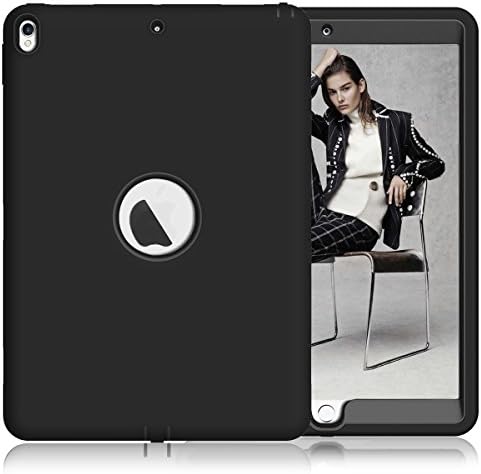 TIMSAM iPad Pro 10.5 Case, [Heavy Duty] High Impact Hybrid Drop Proof Armor Defender Protection Case Built With Stand for Apple iPad Pro 10.5 Inch 2017 (Black)