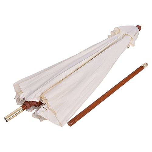 Hulaloveshop Adjustable 9 ft Wooden Outdoor Umbrella Sunshade - Thumbnail 2
