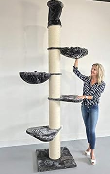 Kratzbaum Grosse Katzen stabil XXL Maine Coon Tower Dunkel Grau katzenkratzbaum für Maine Coon große katzenbaum Deckenhoch De