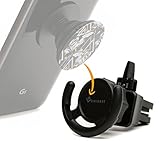 Car Mount Clip for Pop Socket Users with Lock Settings - LUMINEST Strong Air Vent Grip to Hold iPhone X 7 6 Plus Samsung Galaxy Note Easy GPS Use - Black