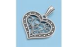 Sterling-Silver-Vintage-Heart-Love-Cute-Pendant-Fashion-Charm-Pure-925-New-24mm-Pendant-ONLY