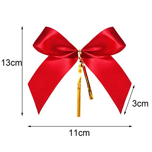 Sumind 48 Pieces Christmas Bow Red Ribbon Bow for Christmas Tree, Christmas Wreath, Gift Decoration (Size M) - Image 3