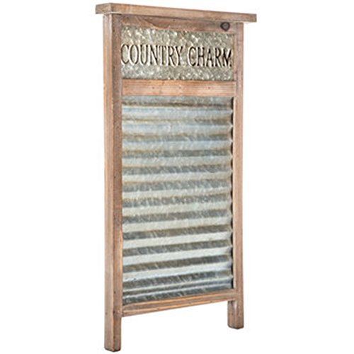 LARGE 24" Galvanized Country Charm Wash Board Metal and Wood Home Wall Decor