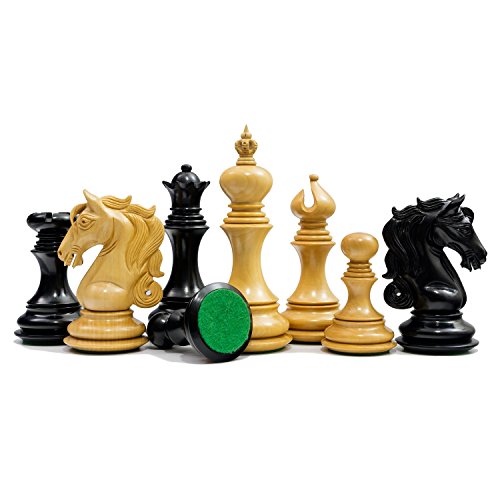 The Cavalry Series Luxury Chessmen Ebony 4.25"