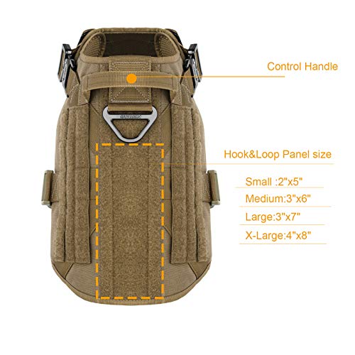 ICEFANG Tactical Dog Harness with 2X Metal Buckle,Working Dog MOLLE Vest with Handle,No Pulling Front Leash Clip,Hook… - Image 6