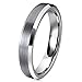 Three Keys Jewelry 4mm Women's Tungsten Wedding Ring Brushed Men's Wedding Band Engagement Ring