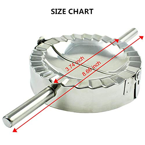 Home Servz Food Grade 304 Stainless Steel Ravioli Maker Pierogi Dumpling Mold - Dough Press Cutter - Pie Crimper Kitchen Wrapper Pastry Tool(3.74 inch-9.5CM)