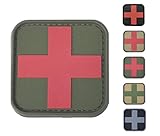 Medic Red Cross First Aid Morale Patch - Perfect for IFAK Rip Away Pouch, EMT, EMS, Trauma, Medical, Paramedic, First Response Rescue Kit, Tactical, Combat, Emergency, Blow Out, EDC Bag (OD Green-Red)