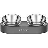 PETKIT Raised Dog Cat Food Bowl 304 Stainless Steel, Elevated Pet Food and Water Bowl Dishes, Elevated Cat Bowls, Non-Slip Ti